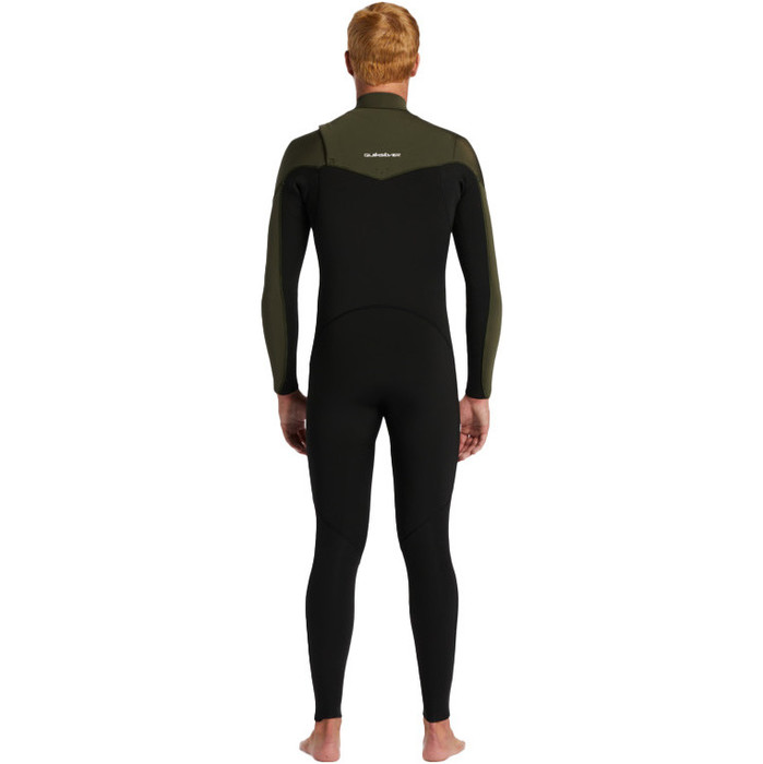 2024 Quiksilver Hombres Everyday Sessions 4/3mm Gbs Chest Zip Neopreno EQYW103201 - Black / Thyme